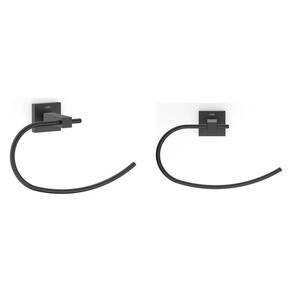 Kit com 2 Toalheiro Anel New Elite Modernidade Ao Seu Banheiro Preto Matte