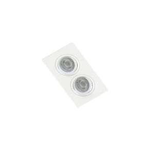 Spot De Embutir Plano Save Energy Para 2 Lâmpadas Mr16 Gu10 Bivolt Branco