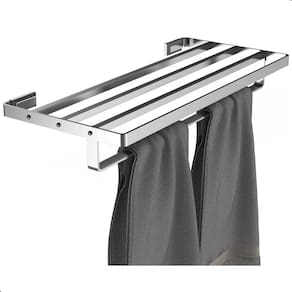 Porta Toalhas de Banho Inox Duplo Toalheiro Hotel Em-pire