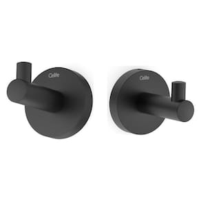 Kit com 2 Cabide New Linha City Banheiro Metal Preto Matte