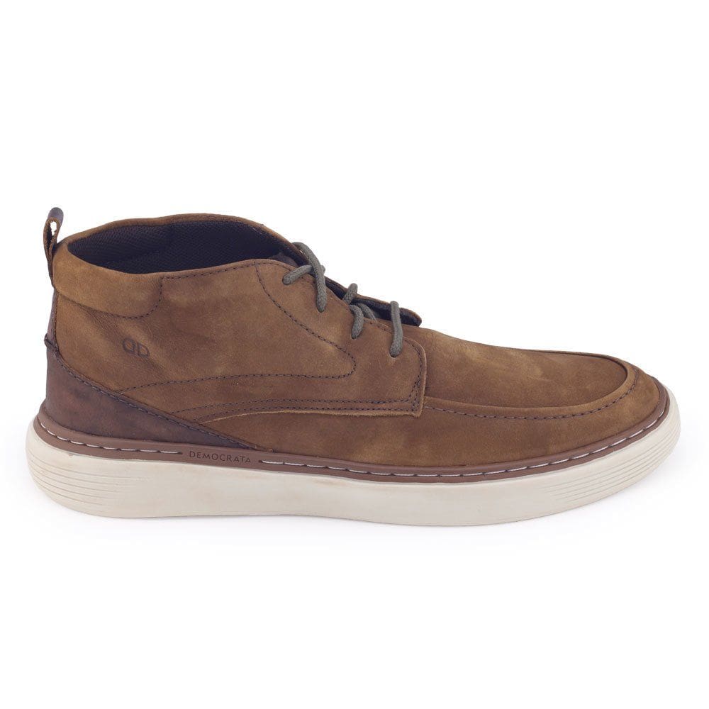 Bota masculina Democrata Denim Clash 240302 Couro cad amarra