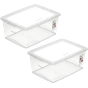 2 Caixas Organizadoras Plástica 15L com Tampa Ordene My Clos