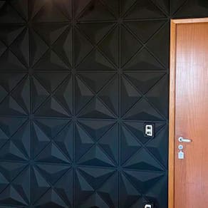 1 Placa Estrelar Preta Revestimento Geométrico Lavável Quarto Sala 50cmX50cm