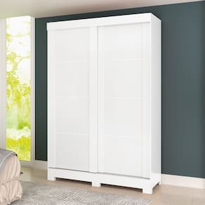 Guarda-Roupa Solteiro Turim 2 Portas 2 Gavetas Branco Brilho - Atualle Móveis