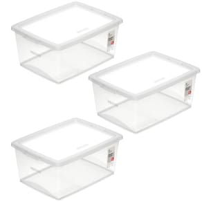 Kit 3 Caixas Organizadoras 15L Plástico com Tampa My Closet