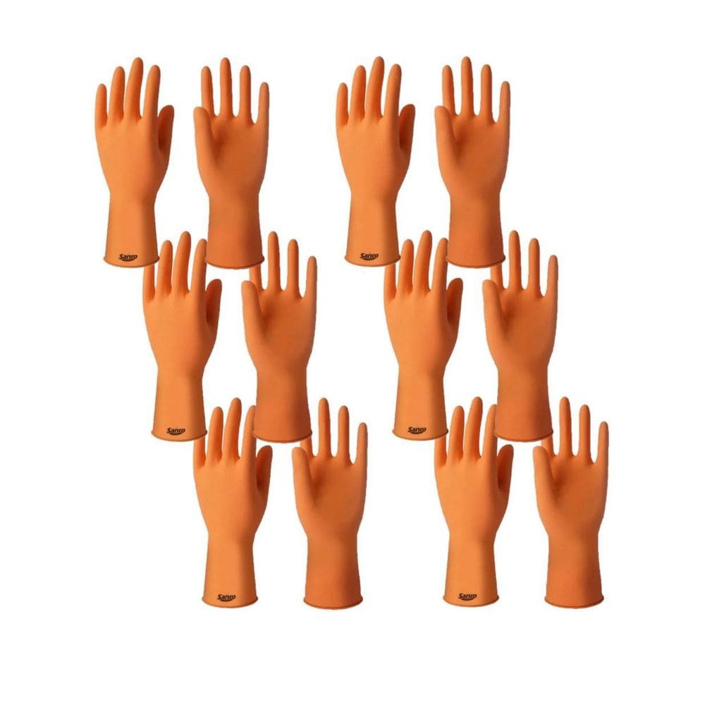 Kit 6 Luva Látex Limpeza Multiuso Laranja Plus Tamanho P