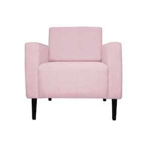 Poltrona Decorativa Leticia Slim Veludo Rosa - Montanaris Decor