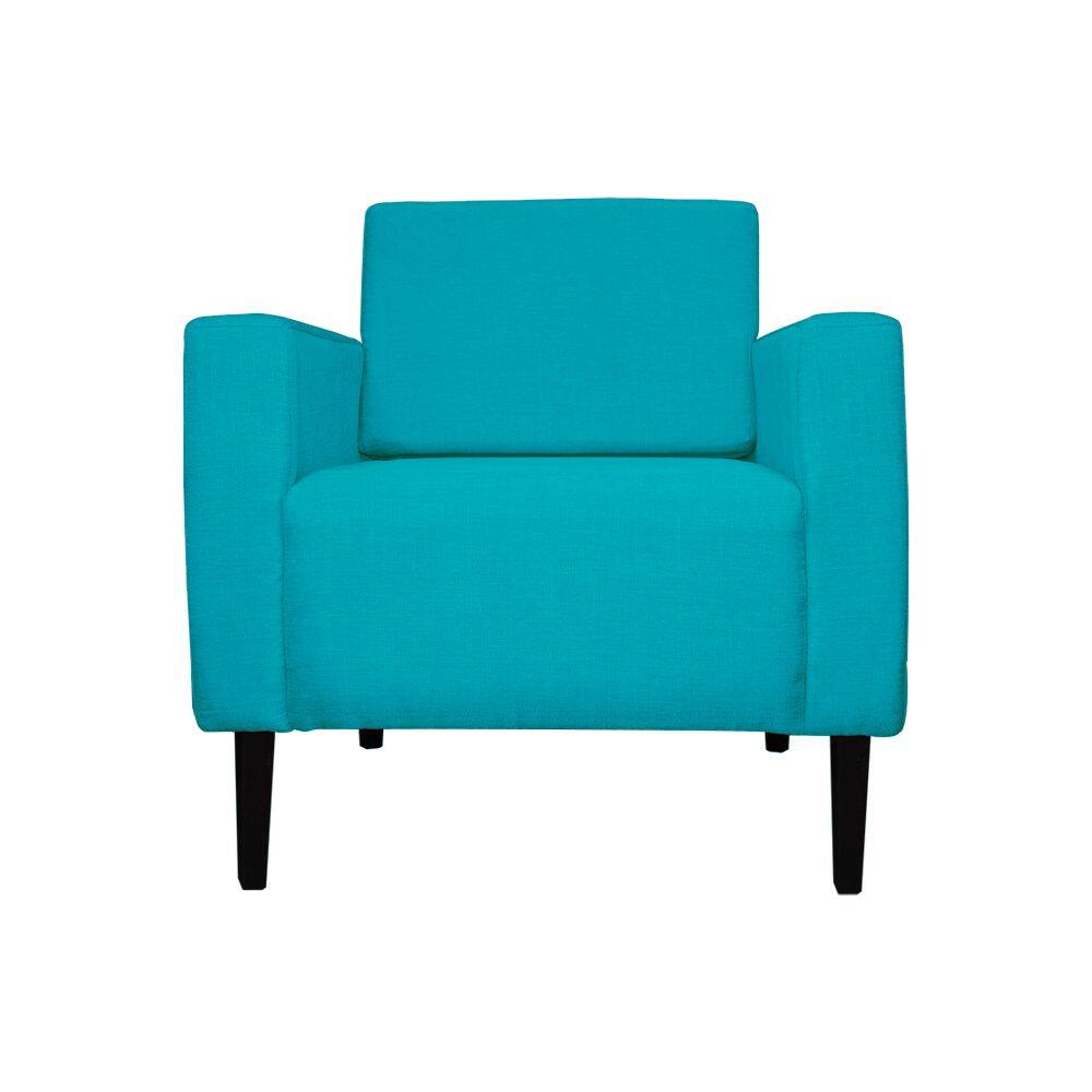 Poltrona Decorativa Leticia Slim Veludo Azul Turquesa - Montanaris Decor