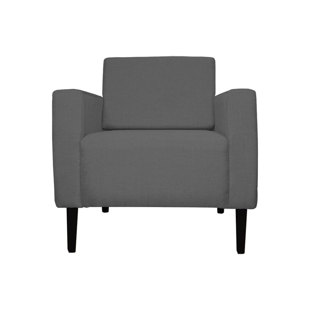 Poltrona Decorativa Leticia Slim Veludo Cinza - Montanaris Decor