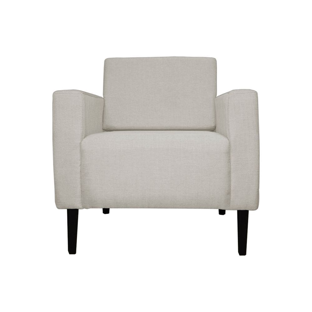 Poltrona Decorativa Leticia Slim Veludo Bege - Montanaris Decor