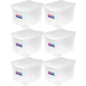 6 Caixas Organizadoras Plásticas Média Alta 30L Ordene Trans