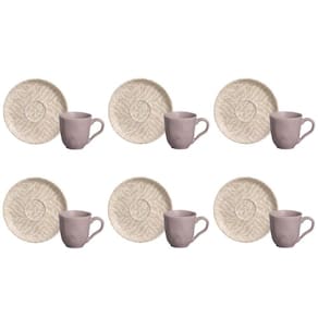 Conjunto Xícara Cafezinho Com Pires 06 Peças Bio Luar