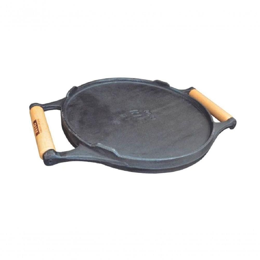 Chapa Dupla Face Redonda De Ferro Fundido - Lisa/Frisada