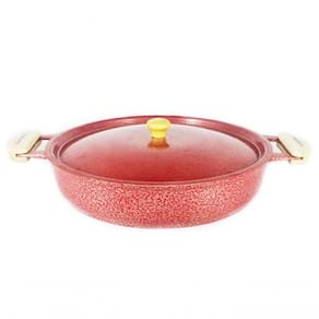 Frigideira Alumínio Craqueada Alça Meia Lua 40Cm Vermelho
