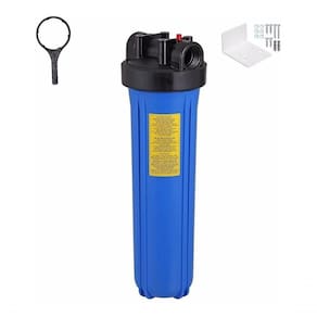 Kit Carcaça Filtro Big Blue Bbi 20 X 4,5 Com Chave E Suporte Cor Azul Rosca 1"1-2