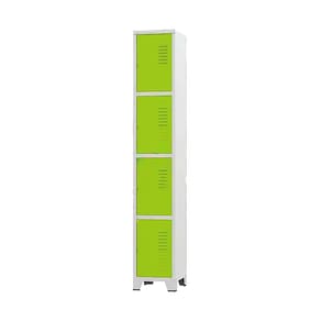 Armário Roupeiro De Aço Para Vestiário 4 Portas Locker Verde Com Chave