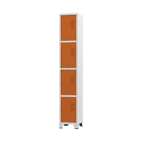 Armário Roupeiro De Aço Para Vestiário 4 Portas Locker Laranja com Chave
