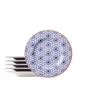 Kit Prato Sobremesa Tramontina Abstratta Porcelana Decorada 21cm 06 Peças Tramontina