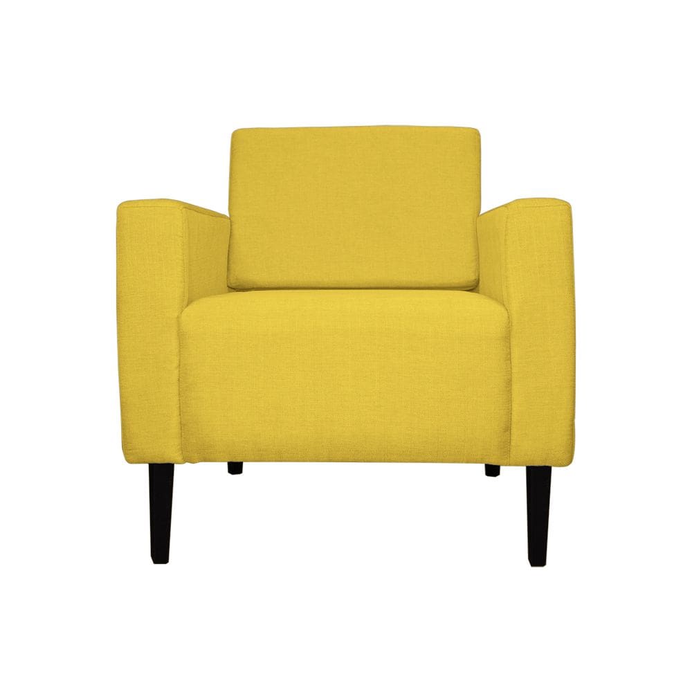 Poltrona Decorativa Leticia Slim Veludo Amarelo - Montanaris Decor