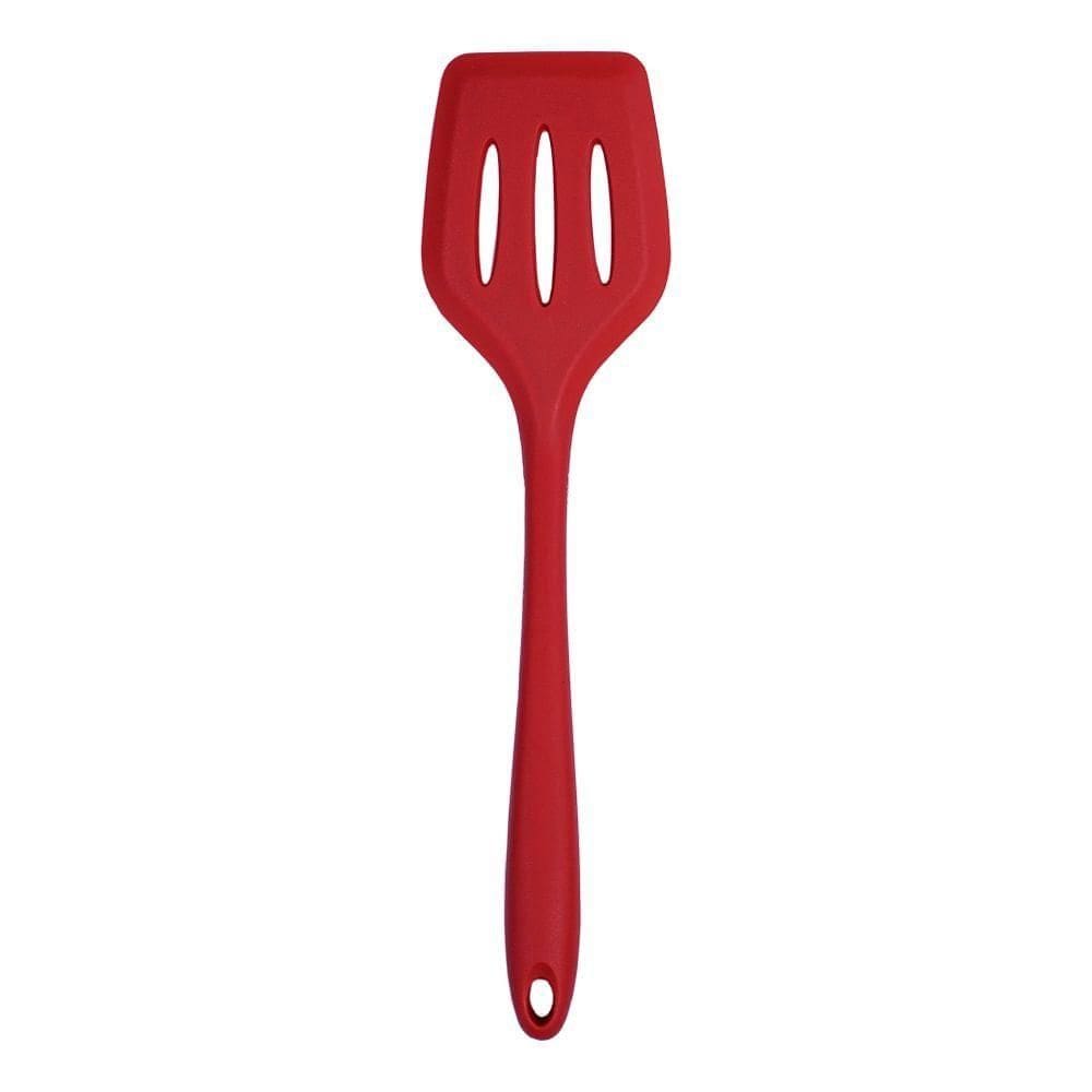 Espátula Vazada De Silicone 30cm Kenya Vermelho