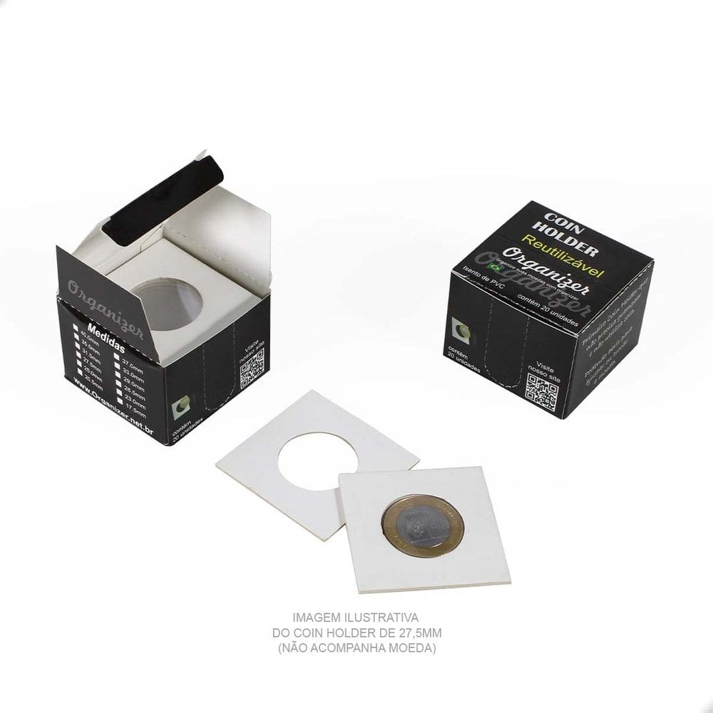 5 Cx Coins Holder Porta Moedas Reutilizável Organizer 29mm