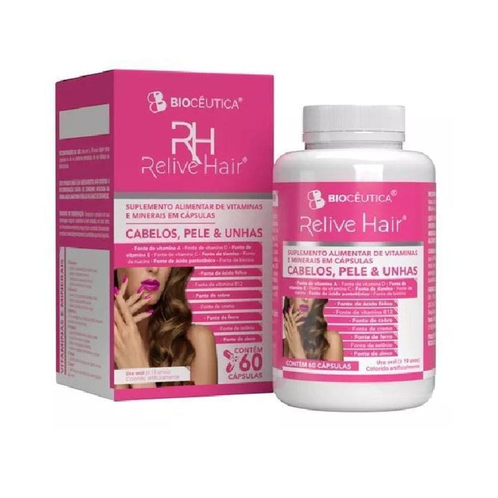 Cabelos E Unhas Relive Hair 60 Capsulas