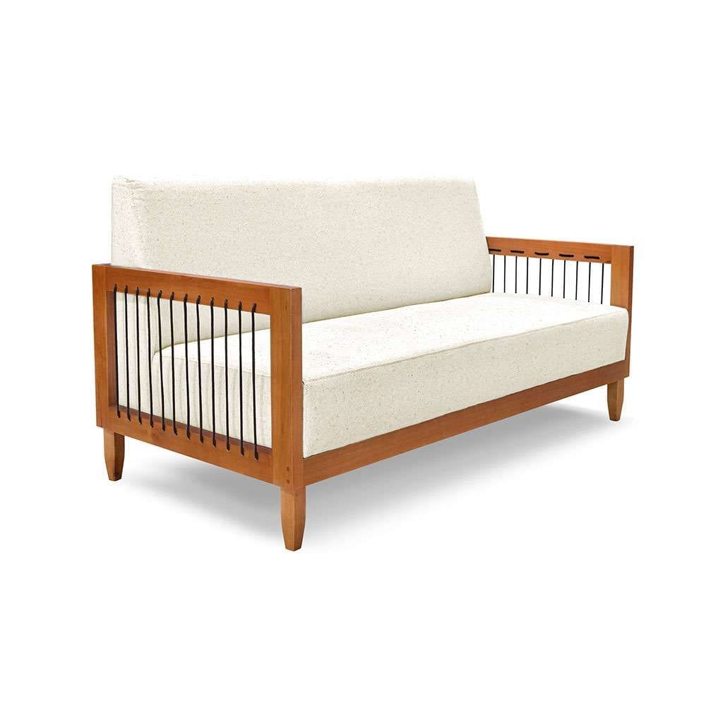 sofá 2 lugares elisabeth linho l e madeira