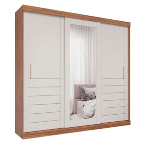 guarda-roupa casal com espelho cecília sem pés 3 pt 6 gv cinamomo e off white