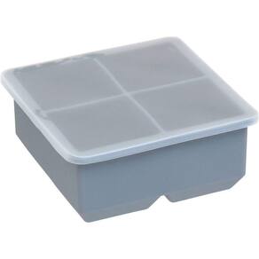 Forma De Gelo Com Tampa Silicone 5x11x11cm Cinza