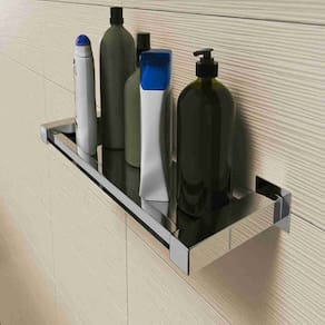 Porta Shampoo 40cm Aço Inox Alto Brilho Linha Quadrada