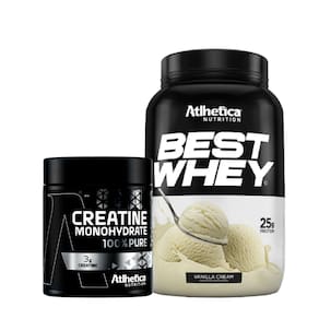 Best Whey (900g) Atlhetica Nutrition - Baunilha Cream + Creatina 100% Pure - Pro Series (300g) Atlhetica Nutrition
