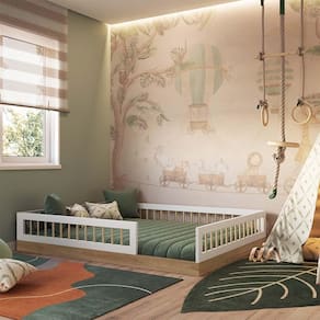 Cama De Casal Montessoriana 144 x 195 cm Aveiro Oak Branco