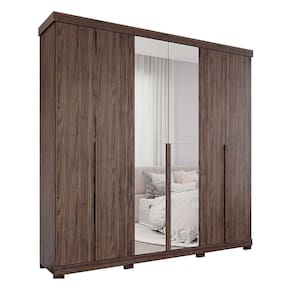 guarda-roupa casal com espelho guarapari 6 pt 6 gv cacau
