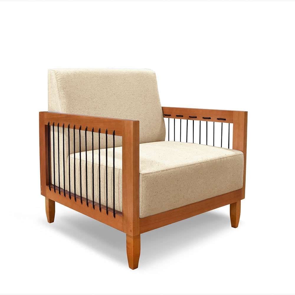 poltrona elisabeth linho dourado e madeira