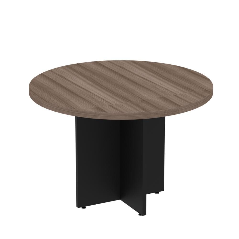 Mesa Reuniao Redonda Pe40 74X110 Walnut E Preto Pandin