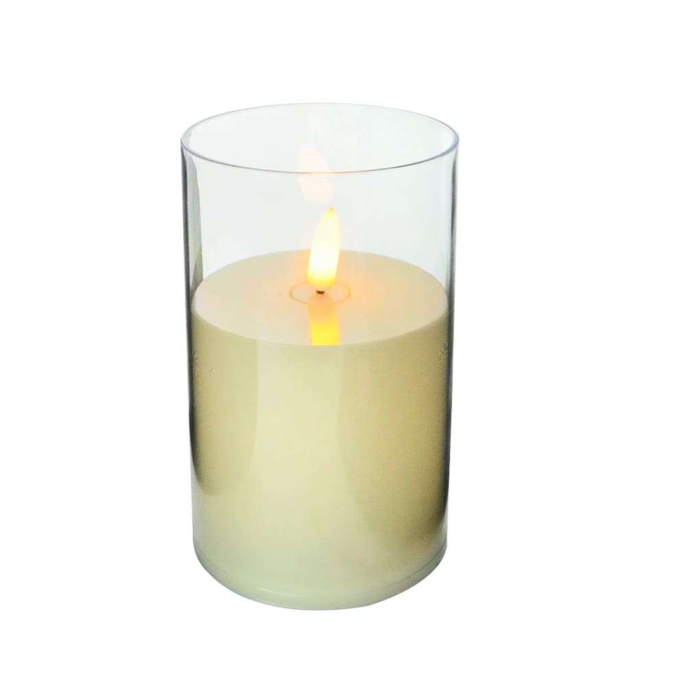Enfeite Porta Vela De Plástico Com Vela De Led 12,5Cm