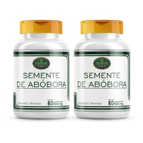 Semente De Abóbora-2 Frascos 120 Cápsulas - 100% Natural