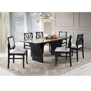Conjunto De Sala De Jantar Yady 160 Vidro Tabaco