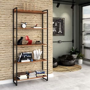Estante Multiuso 5 Prateleiras 80cmx187cm Dynamica Compace Nogal