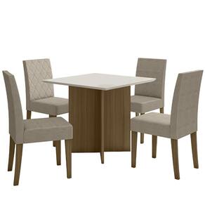 Kit Mesa de Jantar Helo Sem Vidro 90x90 com 4 Cadeiras Jade