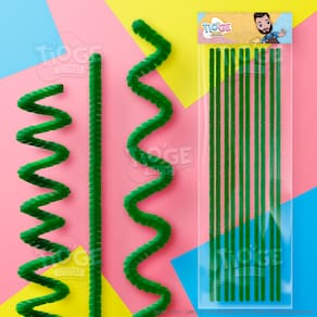 Hastes Flexíveis de Pelúcia Cabelo Maluco Artesanato Limpador Chenille Cor Verde Escuro 10 unid