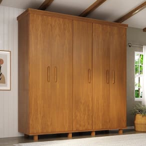 Guarda-roupa 5 Portas 6 Gavetas Ibiza Mogno Mel