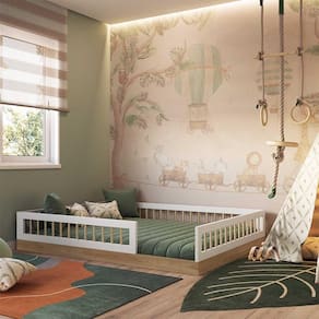 Cama Casal Criança Montessoriana Aveiro Oak Branco
