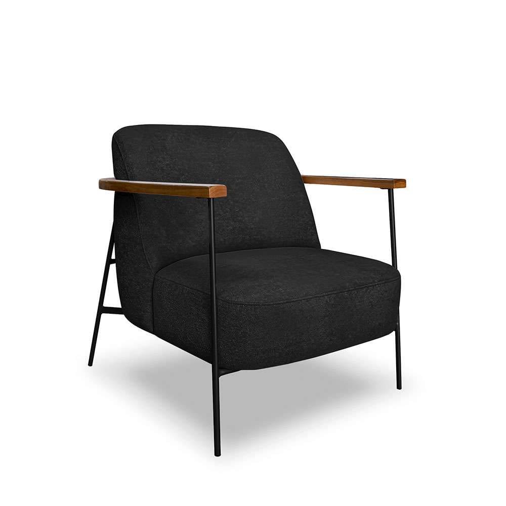 poltrona ellie linho bouclé preto