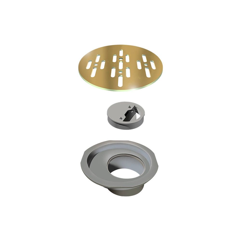 Grelha Para Ralo Linear Elleve Redonda 4083 10X10 Gold