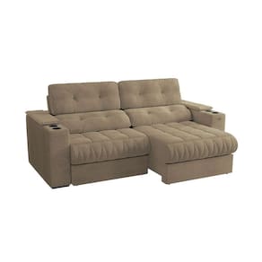 sofá 4 lugares retrátil e reclinável premier molas bouclé 261 cm
