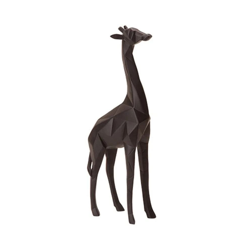 Escultura Girafa Preta 30Cm
