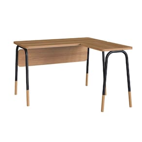 escrivaninha em l flexus hanover e preta 120 cm