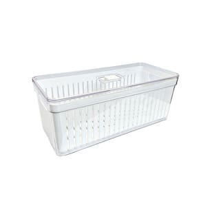 Cesto Organizador Cozinha Para Geladeira Armário Conservador De Alimentos Pratico 6,8L Transparente