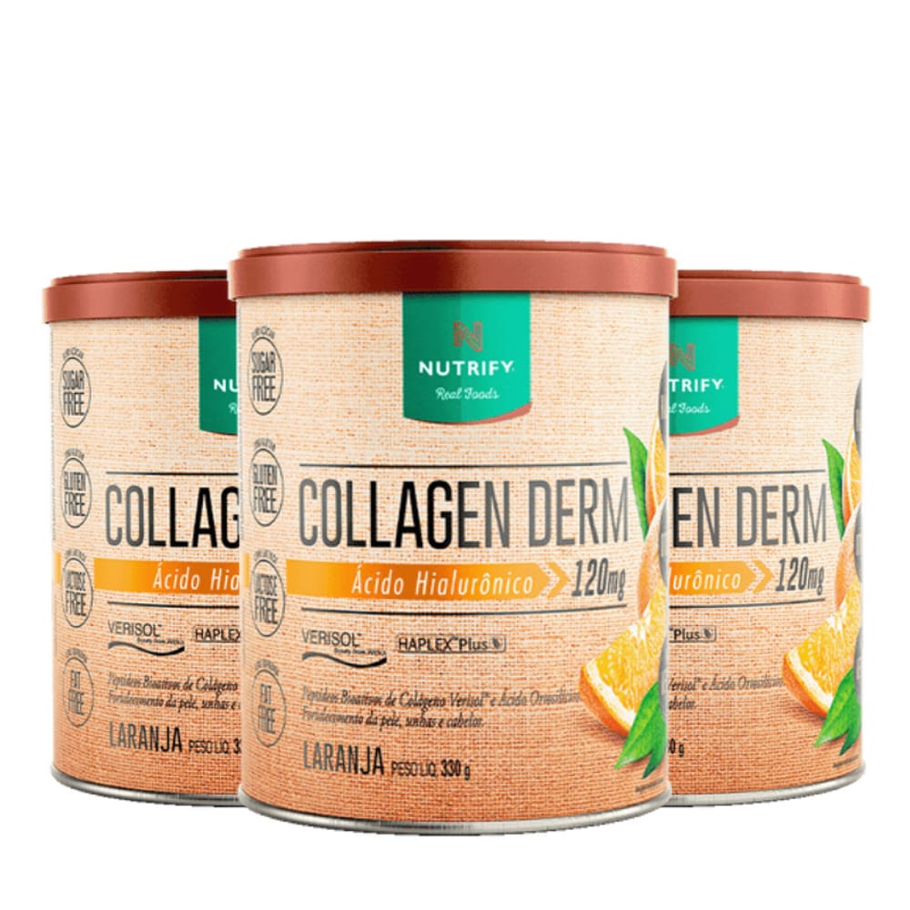 kit Collagen Derm (330g) Nutrify Laranja 3 unidades